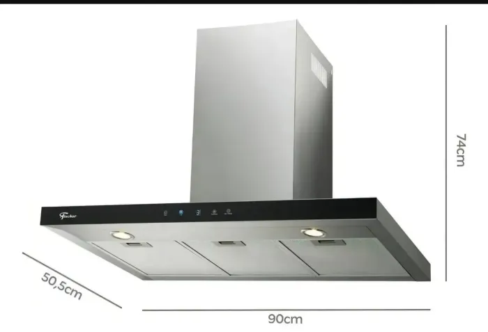 Coifa de Parede Fischer Depurador ou Exaustor Infinity 90 cm com Touch Screen Preto