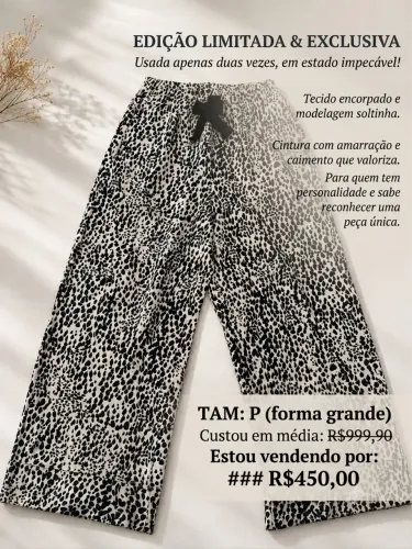 Calça estilosa Reserva Reversa - Grife original - Edição limitada - P