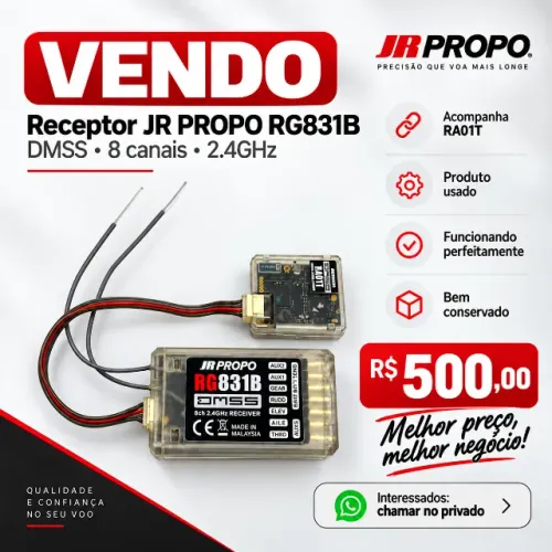 Receptor JR PROPO RG831B + Satélite RA01T - Aeromodelismo