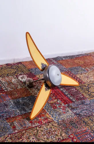 Ventilador de Teto Vintage com Palhinha - 3 Pás e Luminária