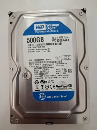 Hd wd 500GB cftv cpu dvr