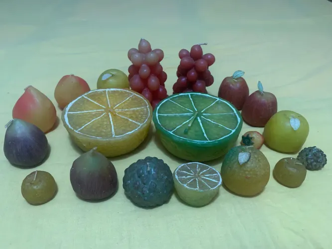 Velas decorativas lote em formato de fruta