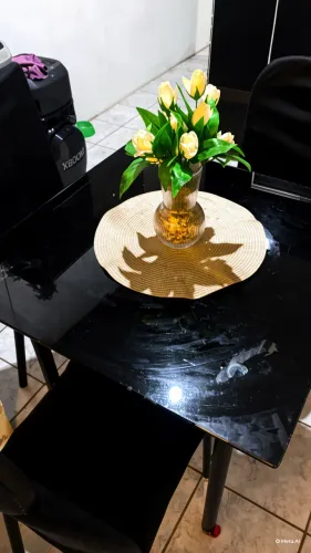 Mesa vidro com 4 cadeiras