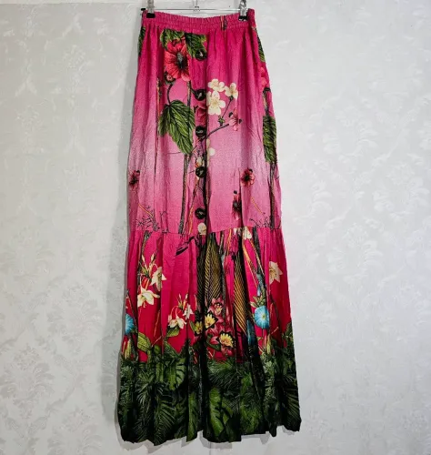 saia longa lorena fashion floral m