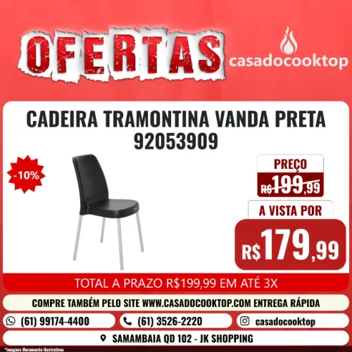 CADEIRA TRAMONTINA VANDA PRETA *
