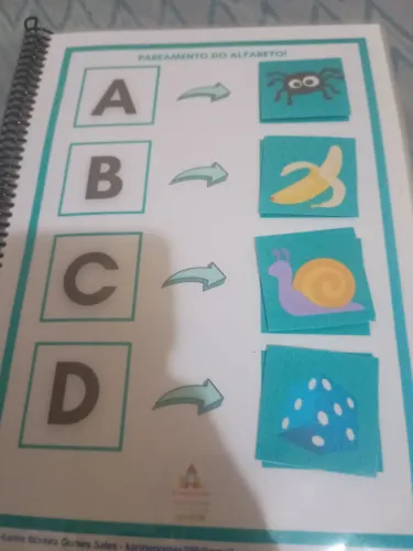 Apostila para alfabetização plastificada e com velcro