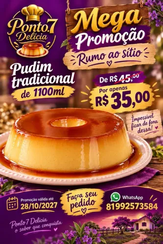Pudim tradicional de 1100ml