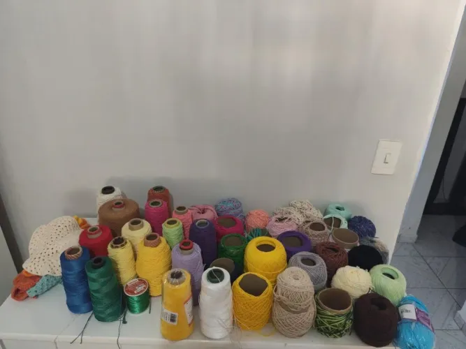 Sobras de linhas crochê
