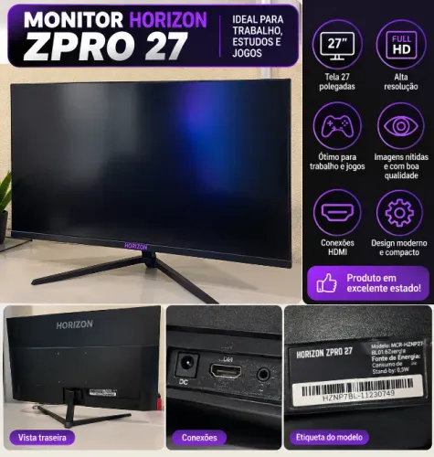 Monitor Horizon ZPRO 27" Full HD HDMI - Excelente Estado