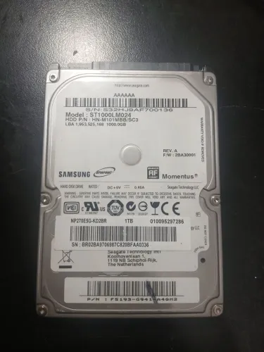HD samsung para notebook 1000GB 1TB 100% saudável 
