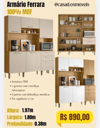 Armário Ferrara 100% MDF 