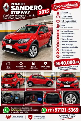 Renault Sandero Step. Easy R H-power 1.6 8V 2015