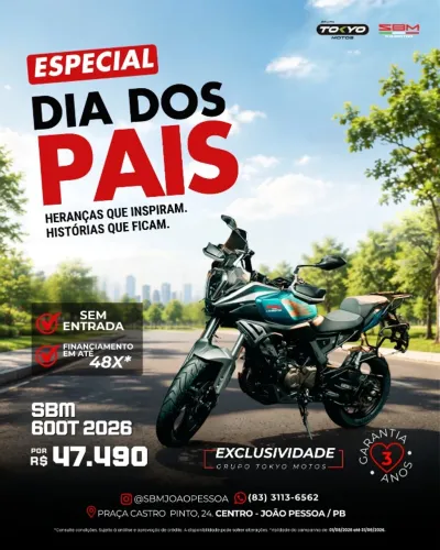 SBM 600T ABS 2026  - Com Condições Especiais no Financiamento