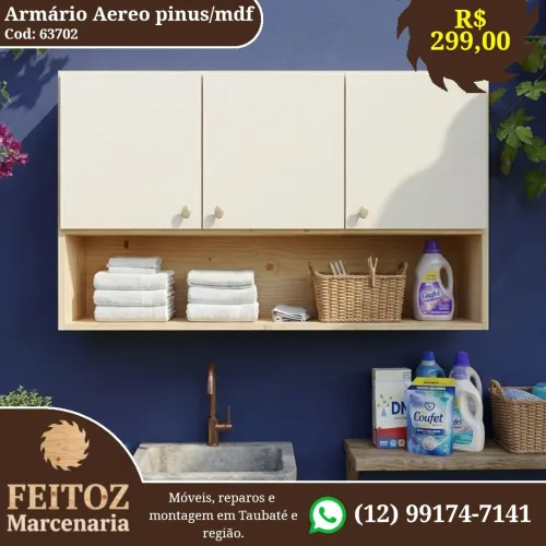 Armário Aéreo Pinus/MDF