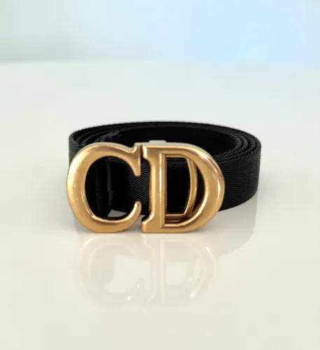 Cinto original Christian Dior logo canvas slim belt