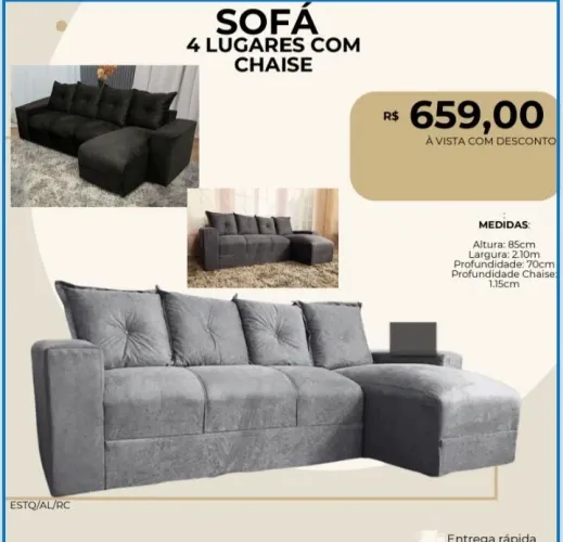 Sofá 4 lugares 