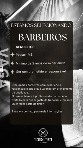 Vaga para Barbeiro Profissional 