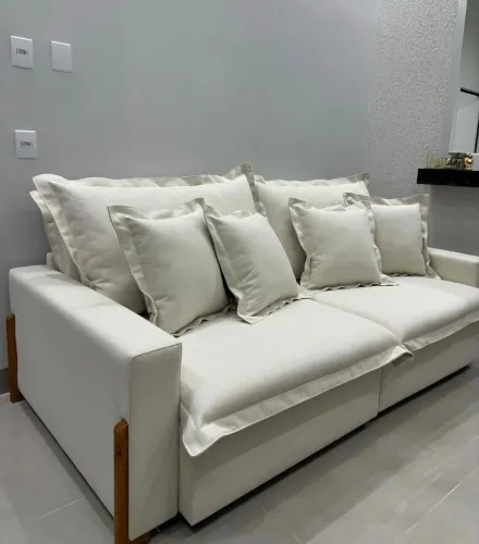 Sofá cama no linho