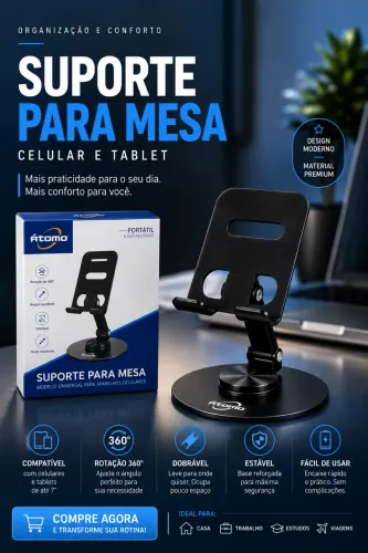 Suporte de mesa para celular e tablet