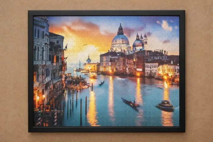 Quebra cabeça montado: Veneza, Itália - 1000 peças 72x52cm