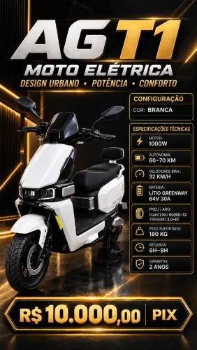 SCOOTER ELÉTRICA AG T1 | 1 MÊS DE USO | GARANTIA DE 2 ANOS