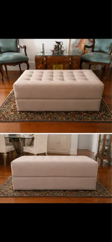 Pufe Capitonê Grande bege luxo? Excelente Estado