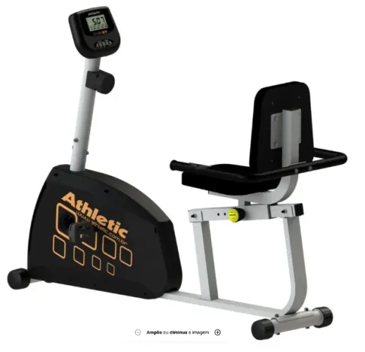 Bicicleta Horizontal Athletic CLBH 10 8 Níveis de Esforço Suporta 150kg - Cinza