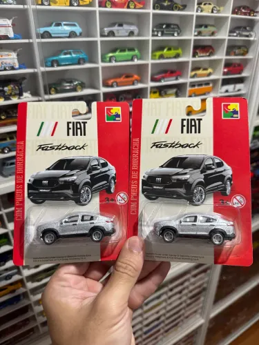 Miniatura Fiat Fastback Prata CKS 1/64 Pneus de Borracha
