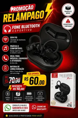 Fones Bluetooth Esportivos