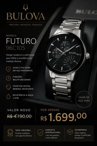 Relógio Bulova exclusivo raro