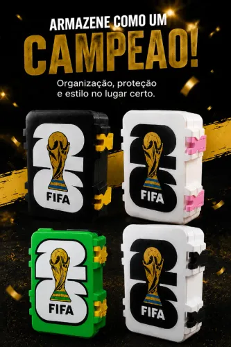 Caixa para Guardar Cartinhas da Copa do Mundo Presente Crianças Organizadora Personalizada