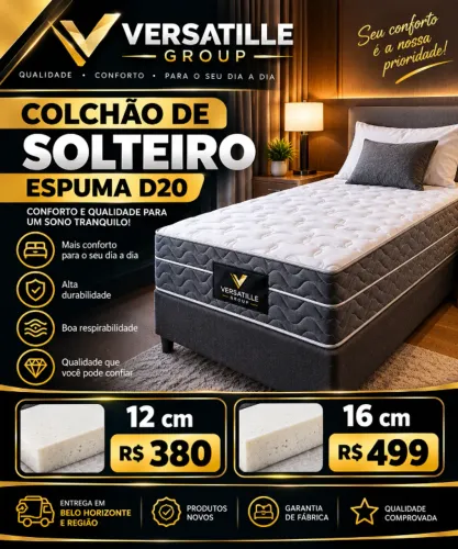 Colchão de Solteiro D20 Novo com Garantia ? 12 cm e 16 cm