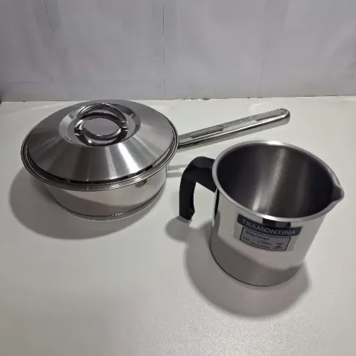 Tramontina Solar 2 peças (Canecão 12cm e Panela 20cm) Aço inox indução