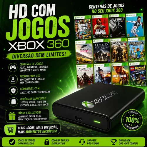 Hd com Jogos xbox 360( reviva a era de ouro dos jogos)
