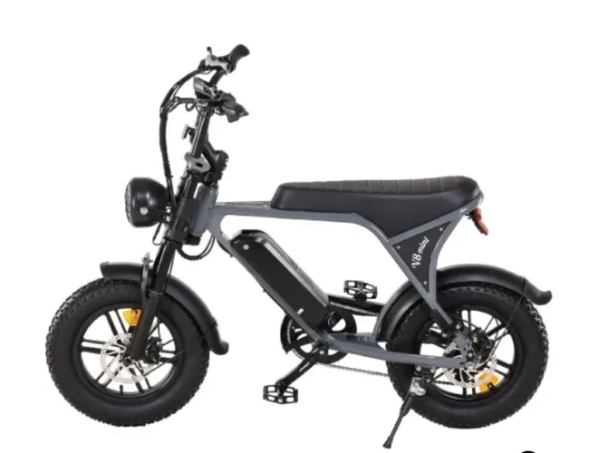 Bike Elétrica V8 Mini Aro 16 Ouxi Cinza escuro NOVINHA