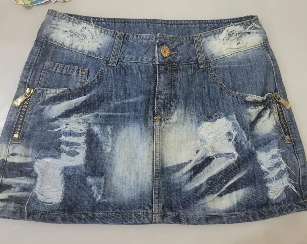Saia jeans feminina