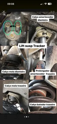 Par prolongador amortecedor traseiro pós lift Tracker Grand Vitara