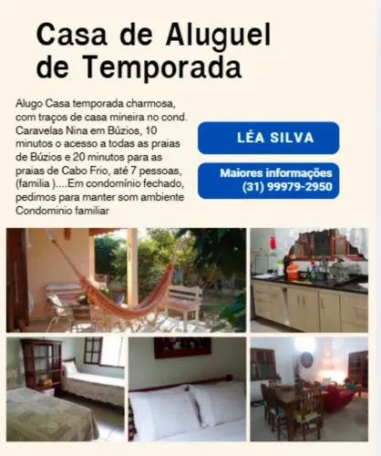 Alugo Casa temporada charmosa, com traços de casa mineira no cond. Caravelas Nina em Búzio