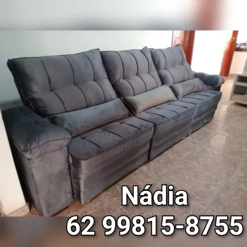 SOFÁ CINZA LINDO RETRÁTIL E RECLINÁVEL