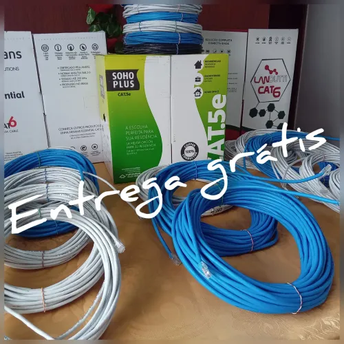 Cabo de rede CAT6 e CAT.5e 100% cobre 3,5,10,15,20,25,30,40,50 metros 10GBPS 250MHZ