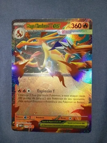 Carta Pokémon Mega Charizard Y Ex Promo Ultra Rara Brilhante Original em Perfeito Estado