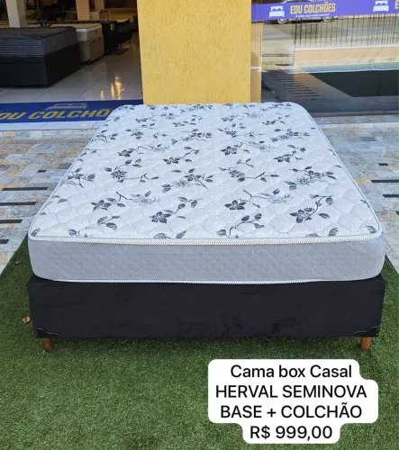 Cama box Casal HERVAL SEMINOVO TOP - ENTREGAMOS