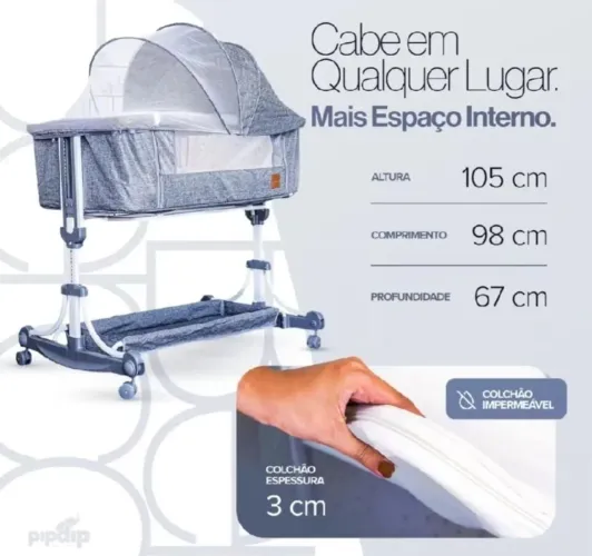 Berço cobed com colchao e mosquiteiro