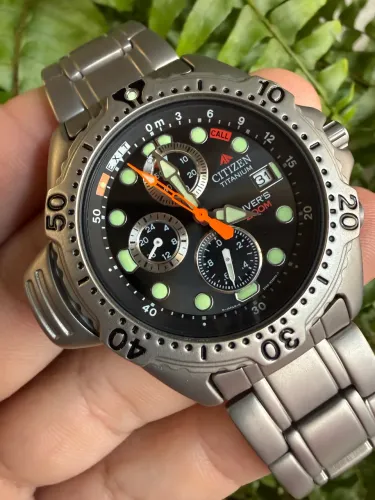 Relógio Citizen Aqualand 3740 Full Titanium Preto