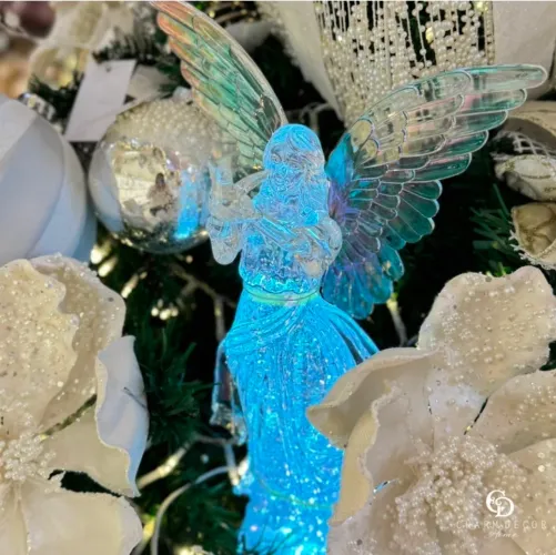 Anjo decorativo transparente de LED M