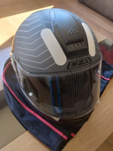 Capacete NZI Combi2 Cinza Fosco Escamoteavel/Articulado