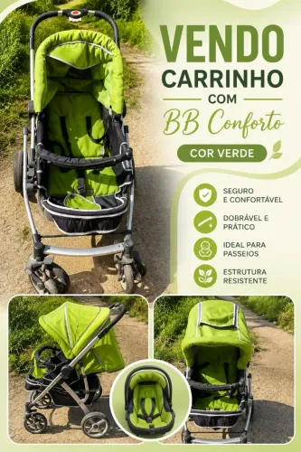 Carrinho e bb conforto