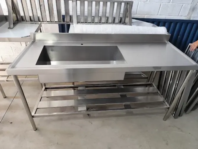 pia inox 1,10m cuba profunda 50x40cm