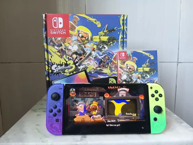 Nintendo Switch OLED Splatoon 3 Edition Original Japonês + Splatoon 3 Original.