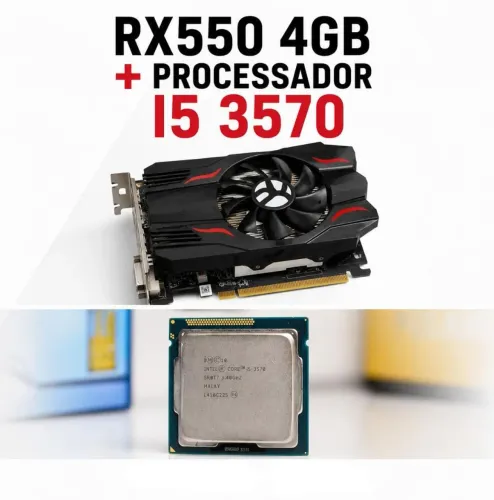 Placa de Vídeo RX 550 4GB BlueCase + Processador Intel Core I5 3570 3.40GHZ